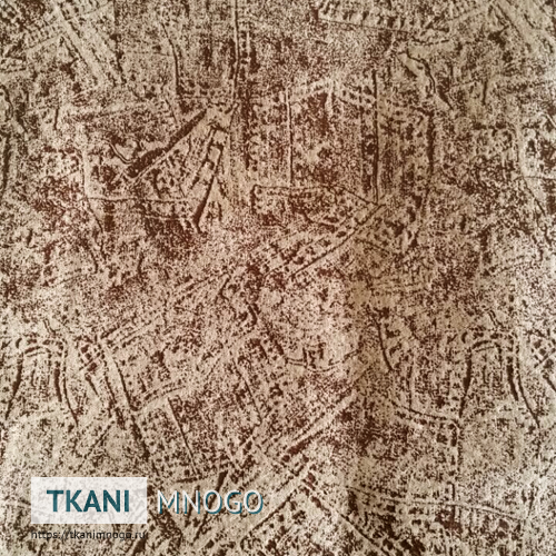 Фото текстиля 763-2 артикул - бежевый узор. Производитель Китай. Замша - фактура.